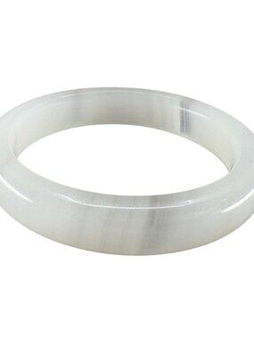 56 mm Afghanistan White Jade Bracelet 46.47g